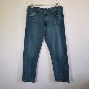 Wrangler Relaxed Fit Jeans Men 38x30 Dark Wash Straight Stretch Denim